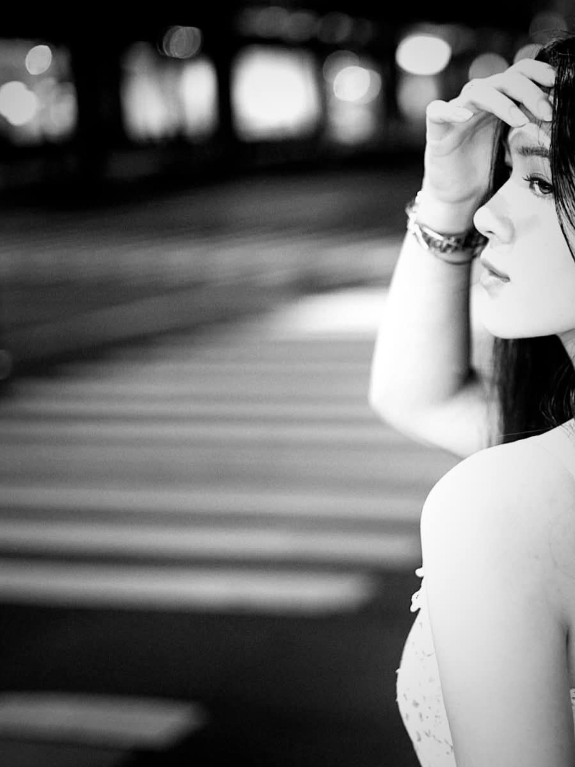 Black and white city portrait